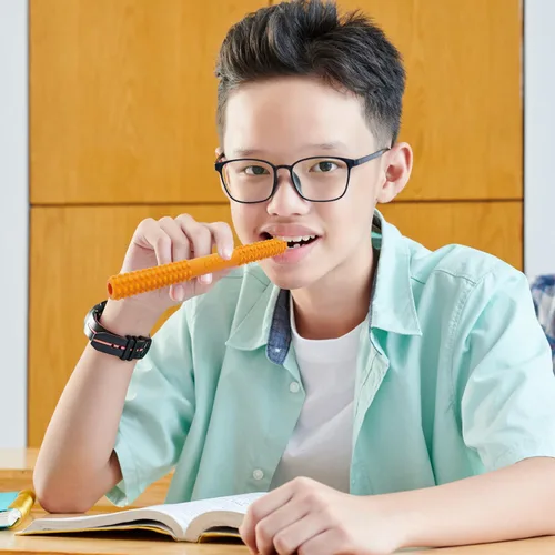 Miniatura 5 de Tubos masticables huecos para niños autistas (paquete de 2), collares para masticar para niños sensoriales, dentición, estimulación motora oral