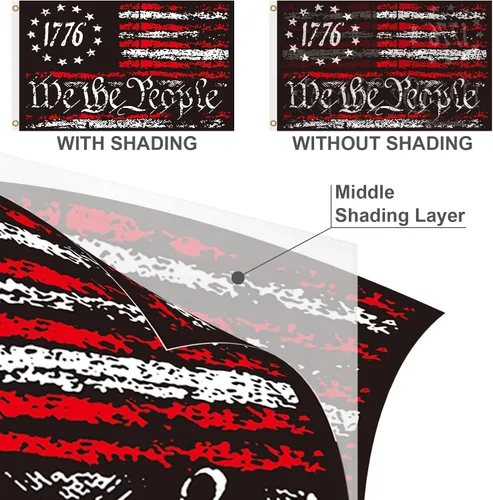 Miniatura 2 de Bandera de We The People de 3 x 5 pies para exteriores, bandera 1776 de doble cara, 3 capas de 13 estrellas con ojales de latón, bandera