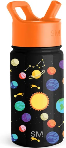 Miniatura 35 de Simple Modern Botella de agua para niños con tapa con pajilla, vaso aislado de acero inoxidable de 14 onzas para niños y a prueba de derrames
