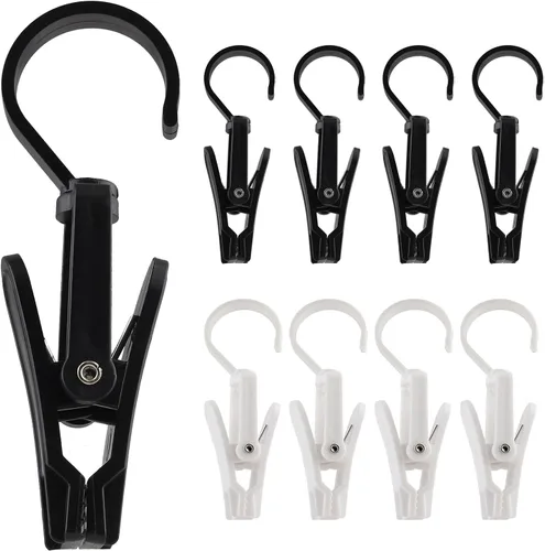 Jiozermi 20 ganchos para lavandería, pasadores de plástico para ropa, clips de suspensión súper fuertes, ganchos giratorios para tienda de ropa,