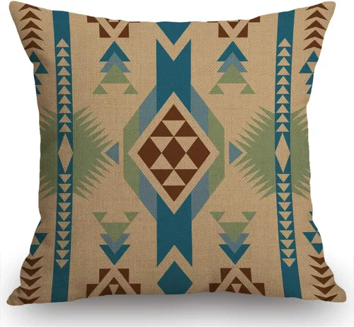 Miniatura 15 de Swono Funda de Almohada Decorativa con Patrón Étnico Abstracto Estampado del Suroeste Funda de Cojín Estilo Granja para Sofá Sillón 18x18 Pulgadas