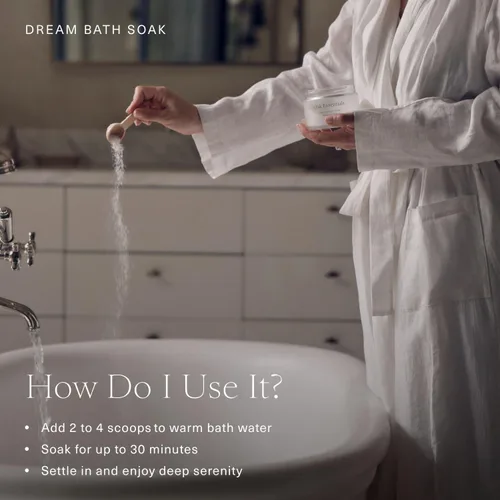 Miniatura 5 de Oak Essentials Dream Bath Soak, sales de baño de magnesio con sal marina europea, aceites de lavanda, manzanilla y geranio, remojo restaurador