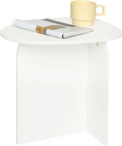 Miniatura 10 de AWASEN Mesa auxiliar, pequeña mesa auxiliar triangular para sala de estar, mesa decorativa moderna con mesa única, mini mesita de noche para Marrón