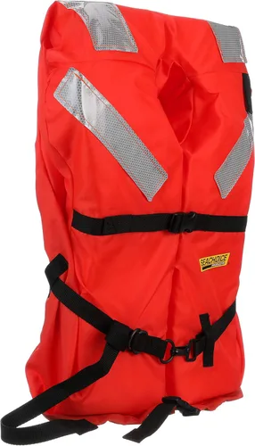 Miniatura 3 de SEACHOICE Chaleco y chaqueta comercial tipo I para uso en alta mar, naranja fluorescente, paneles reflectantes, varios tamaños