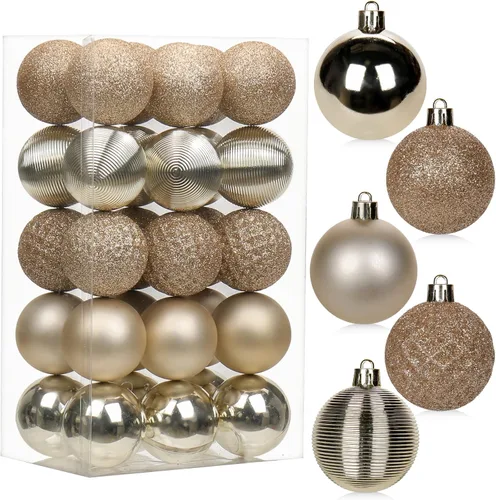 Miniatura 23 de 30 piezas de adornos de bola de árbol de Navidad irrompibles negros para decoración navideña
