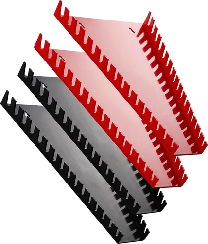 Miniatura 16 de Reniteco Organizador de llaves de plástico, soporte de llaves de alta densidad, estantes grandes para pared y caja de herramientas, 32 ranuras