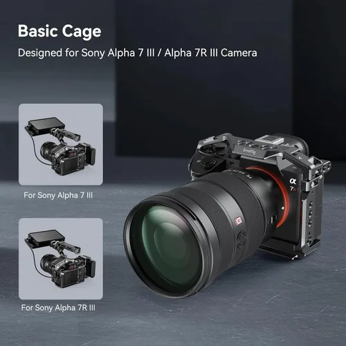 Miniatura 2 de SmallRig Soporte estabilizador para cámara Sony A7RIII / A7III / A7M3 (ILCE-7RM3 / A7R Mark III), con montaje en zapata, riel NATO incorporado