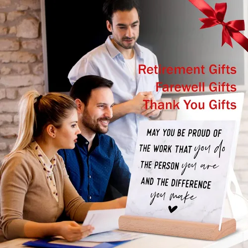 Miniatura 2 de Regalos para compañeros de trabajo para mujeres y hombres, regalo de oficina para compañeros de trabajo, placa inspiradora de decoración