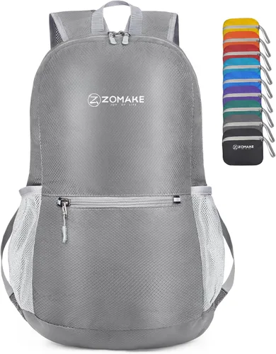 Miniatura 8 de ZOMAKE Mochila ultra ligera y compactable Mochila de senderismo resistente al agua, Mochila pequeña Mochila de camping al aire libre plegable y Negro