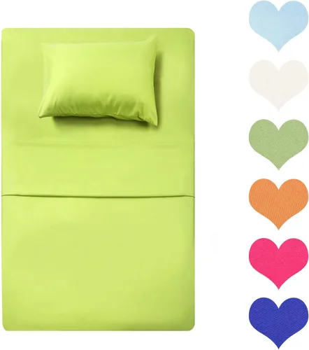 Miniatura 25 de Best Season Juego de sábanas de algodón tamaño individual (color amarillo) 3 piezas, juego de sábanas 100% algodón con funda de almohada sobre