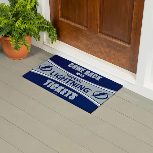 Miniatura 2 de Team Sports America NHL Tampa Bay Lightning Entrada interior y exterior 28 x 16 pulgadas Parte trasera antideslizante Tapetes de bienvenida