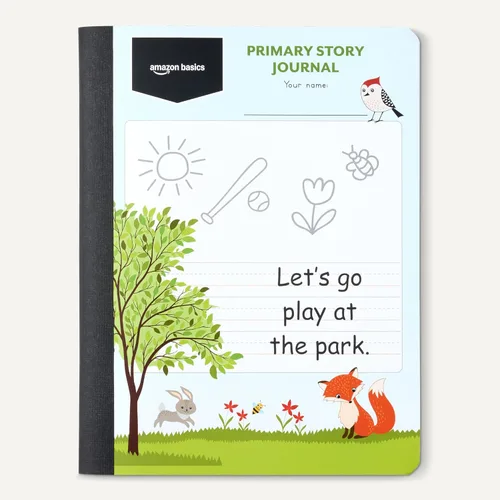 Miniatura 5 de Amazon Basics Cuaderno de composición primaria, 9.75 x 7.5 pulgadas, 100 hojas, varios colores, paquete de 3
