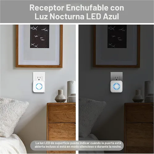 Miniatura 9 de Satisure - Timbre de puerta inalámbrico con sensor de puerta cuando se abre la puerta con rango de 600 pies, 58 campanillas, 5 niveles de volumen