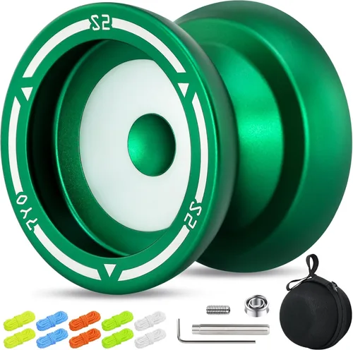 Miniatura 11 de Yoyo profesional S2 para niños y adultos, Yo Yo Yo de metal sensible Yoyo que no responde, yoyo de doble propósito + rodamiento KK + 10 cuerdas +
