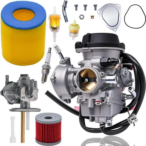 Carburador LTZ400 compatible con Suzuki LTZ 400 LT-Z400 2003 2004 2005 2006 2007 Quadsport ATV Carb con filtro de aire, válvula de gasolina de