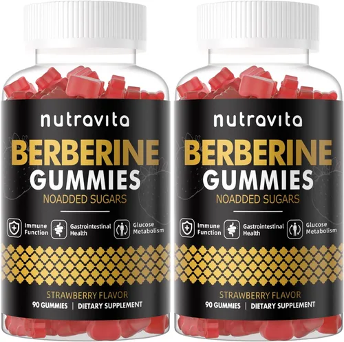 Miniatura 9 de Nutravita Gomitas de berberina con canela de Ceilán, 1500 mg de berberina de alta potencia, suplemento para apoyo inmunológico y metabolismo