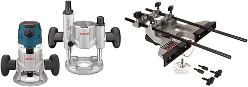 Bosch MRC23EVSK - Enrutador Bosch de 15 amperios y 2.3 HP, kit de enrutador de velocidad variable con cable, combinación de enrutador de inmersión y