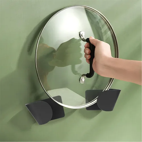 Miniatura 8 de Cabilock Organizador de tapa de olla montado en la pared, organizador de cocina, estante de tapa de olla, ganchos de pared resistentes, soportes