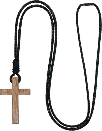 Miniatura 8 de Intercession crucifijo de madera con cuerda, hecho en Brasil (tradicional, 2 pulgadas)