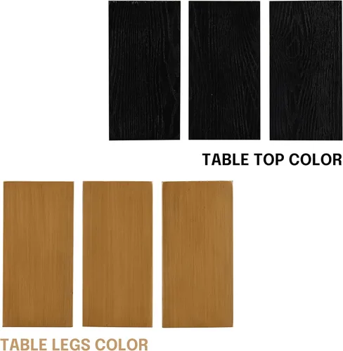 Miniatura 6 de NTC Mesa de centro redonda de madera Tribase Boho de 40 pulgadas para sala de estar y comedor, impermeable y resistente al calor, negro quemado