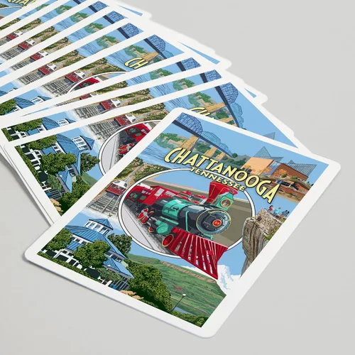 Miniatura 5 de Lantern Press Chattanooga, Tennessee, escenas de montaje (52 cartas de juego, baraja de cartas de tamaño póquer con comodines)