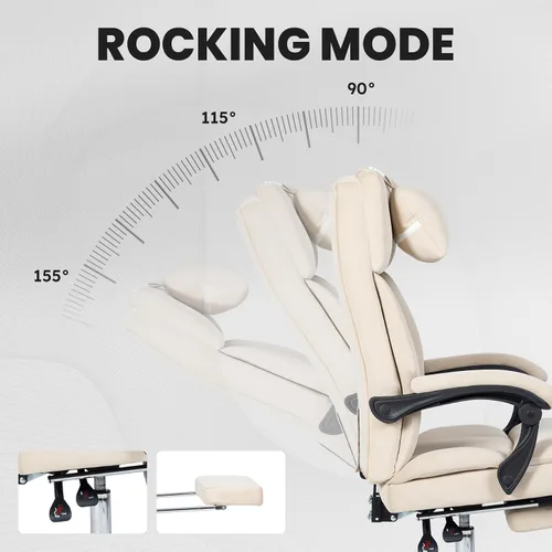 Miniatura 4 de Swivel Computer,Upholstered Velvet Office Chair,Big and Tall Executive Chair with Footrest Removable Headrest,High Back Ergonomic Computer Desk for