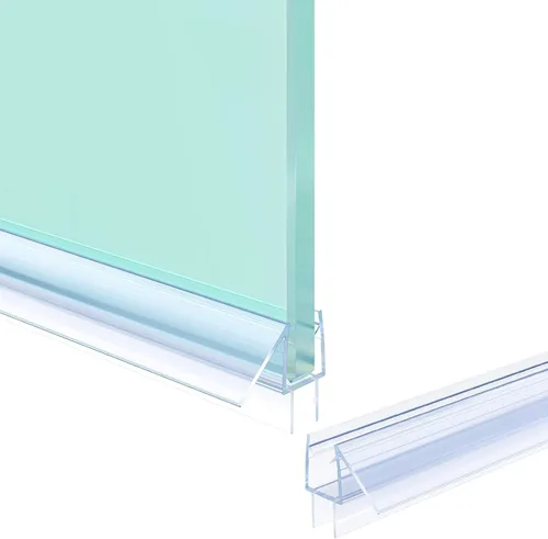 Miniatura 8 de Sello inferior de puerta de ducha, tira de sello de 2 piezas, PVC transparente, 36" de longitud, se ajusta a vidrio de 10 mm de espesor, previene