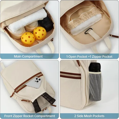 Miniatura 2 de DYSHAYEN Mochila de pickleball, bolsas de pickleball para mujer, bolsa de paleta de pickleball, se adapta a 2 paletas, regalos de pickleball