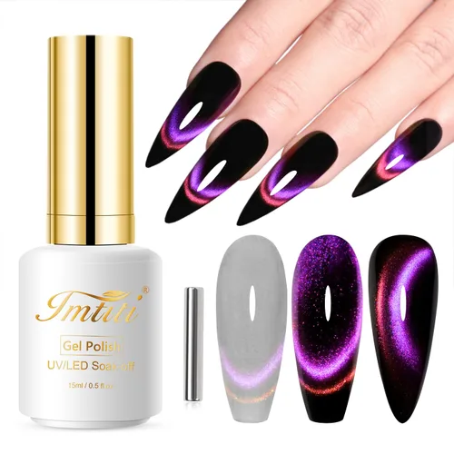 Miniatura 32 de Esmalte de uñas de gel con purpurina, 0.5 fl oz, color rosa brillante, de remojo, con LED, UV, kit de esmalte de uñas de gel para manicura en salón