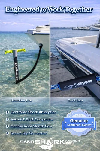 Miniatura 5 de SandShark Línea de muelle elástico de anclaje de alta calidad. Accesorios de barco Línea de anclaje que absorbe los golpes en anclajes y muelles