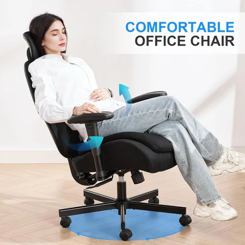 Miniatura 8 de Office Chair with Ergonomic Lumbar Support and Mesh Back for Home Office, Desk Chair with Wide Seat and Adjustable Arms for Computer Desk, Computer