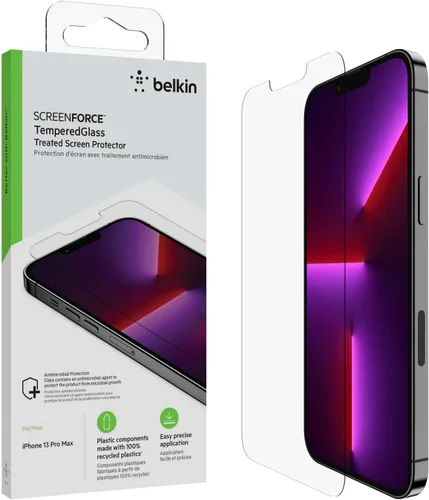 Miniatura 11 de Belkin ScreenForce - Protector de pantalla de privacidad de vidrio templado para iPhone 14 Pro, superficie tratada con revestimiento antihuellas