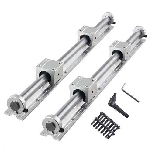 Miniatura 12 de 4 piezas SBR12UU Bloque deslizante de rodamiento lineal de 0.472 in Bloque abierto de aluminio, piezas CNC para riel de guía lineal SBR12 0.472 in