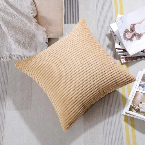 Miniatura 107 de Artscope Fundas de Almohada de Pana a Rayas Acogedoras Súper Suaves Decorativas Cuadradas Fundas de Cojín para Sofá Sillón Dormitorio Decoración