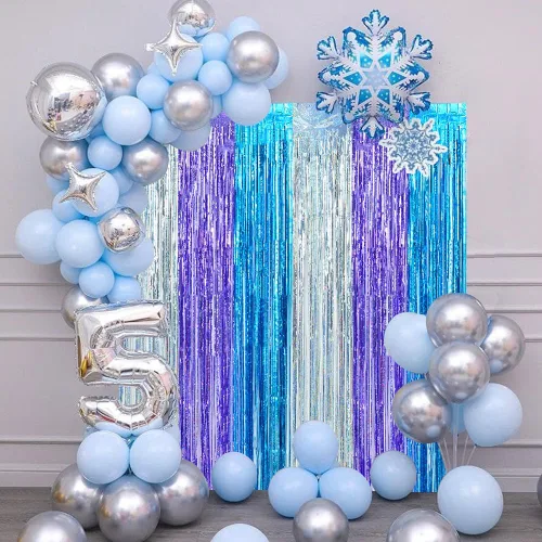 Miniatura 4 de BEISHIDA 4 Piezas de Serpentinas de Fiesta Negras y Naranjas con Flecos, Cortina de Telón de Fondo de Aluminio, Telón de Fondo de Oropel, Decoración