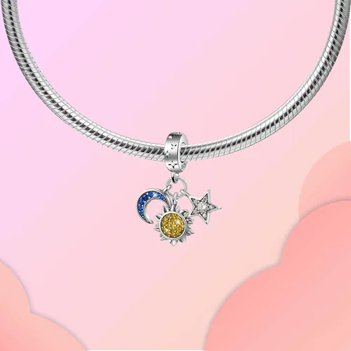 Miniatura 2 de Abalorio de plata de ley 925 para madre, hija, abuela, para familia, amor, madre, hija, abuela, para pulseras, collares, dijes, abalorios, joyería