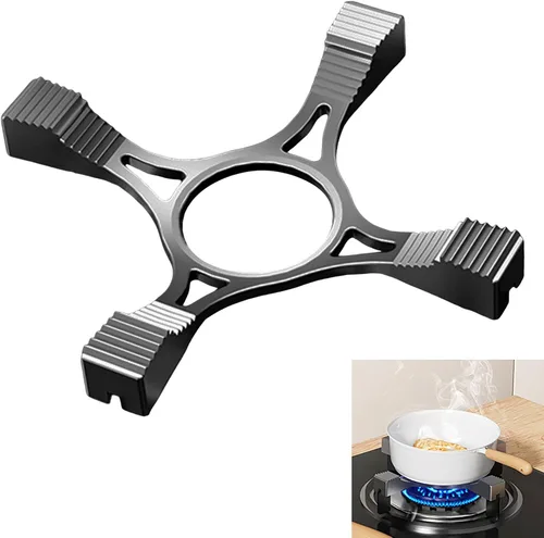 Miniatura 8 de Anillo de soporte para wok de hierro fundido, anillo quemador para estufa de gas, soporte para ollas, antideslizante, ahorro de tiempo y ahorro