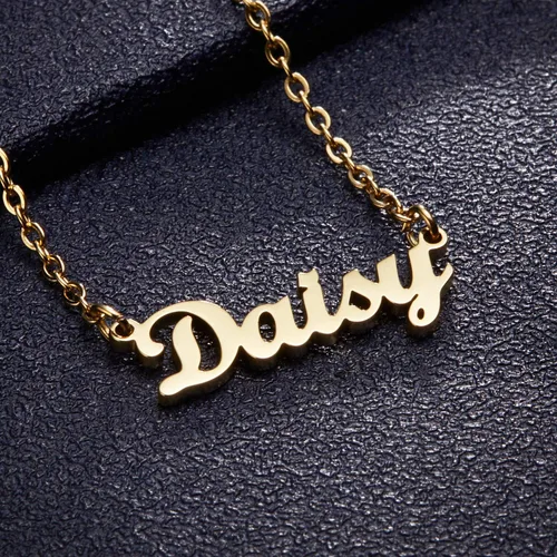 Miniatura 6 de Ldurian Name Necklace Christmas Gifts Name Pendant Necklace Christmas Gifts 14K Gold Dainty Name Plate Necklaces Birthday Jewelry Gift for Teen