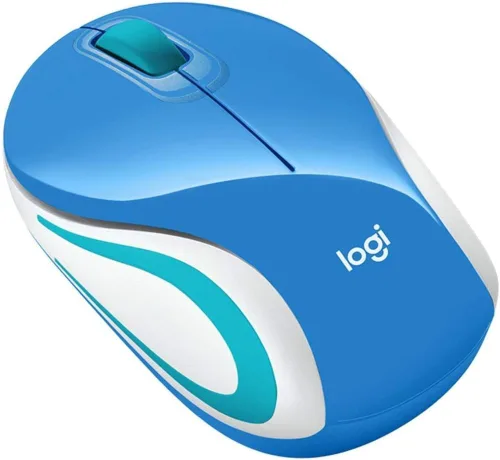Logitech Ratón Inalámbrico Mini M187 Ultraportátil, Seguimiento Óptico 1000 DPI, 3 Botones, PC/Mac/Laptop - Azul Palacio