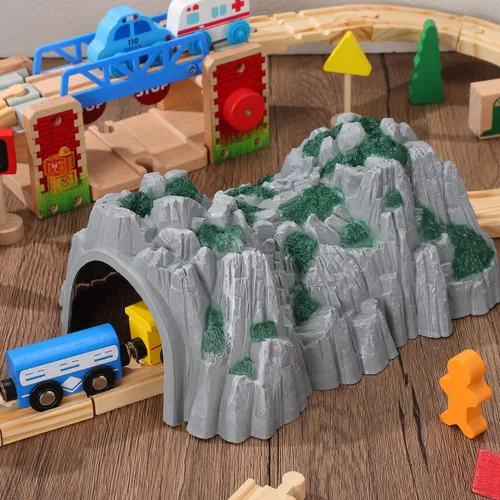 Miniatura 7 de Modelo realista de túnel de tren de montaña para escenarios ferroviarios, accesorios duraderos para pistas de madera, diseños de escala HO
