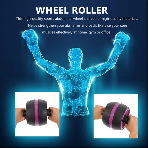 Miniatura 7 de Rueda de rodillo abdominal de rebote automático, equipo de fitness para gimnasio en casa, entrenamiento de fuerza central y entrenador abdominal