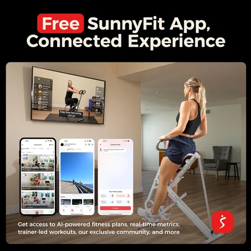 Miniatura 4 de Sunny Health & Fitness Row-N-Ride - Entrenador de sentadillas, equipo de ejercicio plegable y de fácil instalación, resistencia ajustable, para Rosa