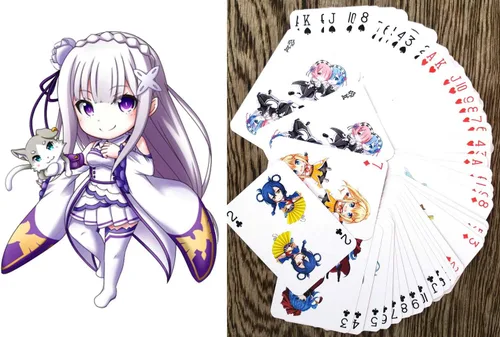 Miniatura 8 de Cartas de juego de anime # Baraja de póquer 54 cartas todas diferentes # Touhou Lindo divertido Neko Anime Manga Carteles Fanart