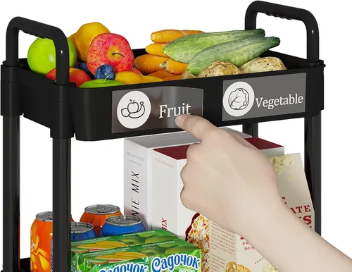 Miniatura 3 de Carritos de Almacenamiento de 3 Niveles Laiensia, Carrito Rodante Utilitario Multifunción Organizador de Almacenamiento de Cocina, Carrito