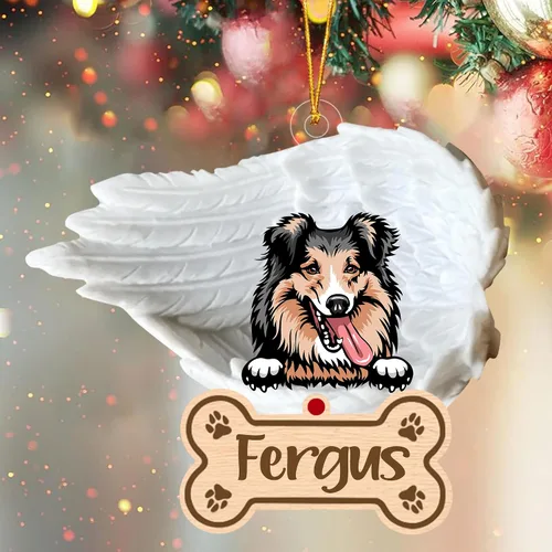 Miniatura 36 de Adorno de perro afgano de 1 ángel, adorno acrílico 2D personalizado conmemorativo para perros, regalo por pérdida de mascotas, regalo
