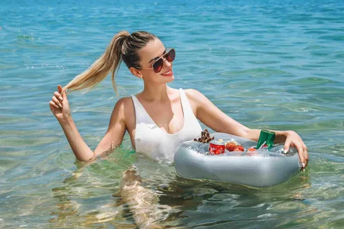Miniatura 9 de Soporte para bebidas, flotador de bebida para fiesta en la playa, accesorios para piscina y bañera de hidromasaje con gran capacidad multiusos