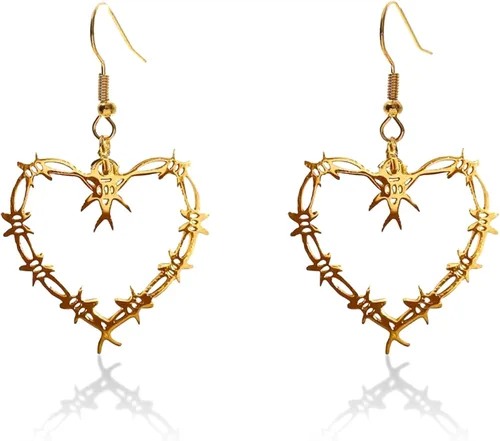 Miniatura 2 de Karol Merch - Collar de corazón de Bichota de 3 piezas y aretes de corazón de Karol, accesorios de corazón gótico KG para mujeres, collar de Bichota
