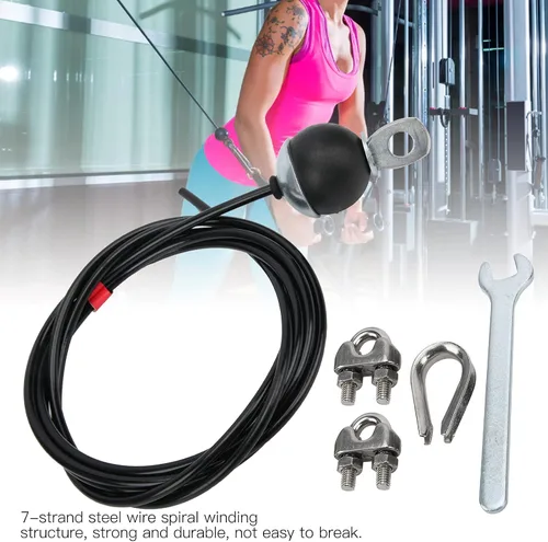 Miniatura 4 de Cable de gimnasio ajustable Cable de fitness Cuerda de alambre de acero para gimnasio en casa Sistema de polea de fitness