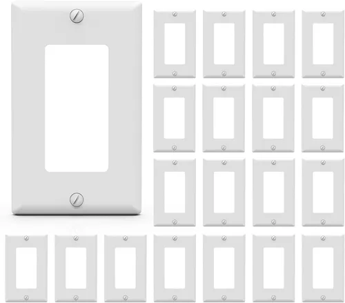 Miniatura 11 de ELEGRP Placa decorativa de pared para receptáculo, cubiertas decorativas de tamaño estándar de 1 gang, placas frontales de policarbonato irrompibles