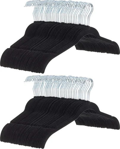 Miniatura 15 de Amazon Basics Perchas antideslizantes de terciopelo delgado que ahorran espacio para la organización del armario, gris/plata, paquete de 30